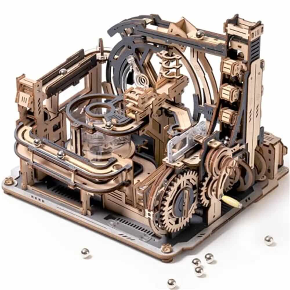 Creative DIY Electric Marble Spaceport Puzzle – Robotime Rokr 3D Wooden Model Kit Gift