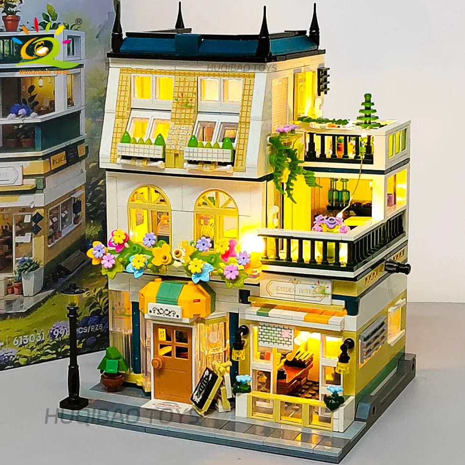 HUIQIBAO 997PCS Mini Garden Hotel Building Blocks Kit