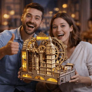 London marble run wooden puzzle LED model